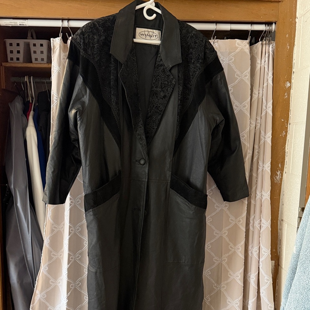 Black Leather Long Coat